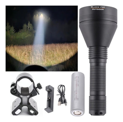 Linterna Táctica Super Potente De Caza O Camping Black Fox Blanco Con Soporte Magnético