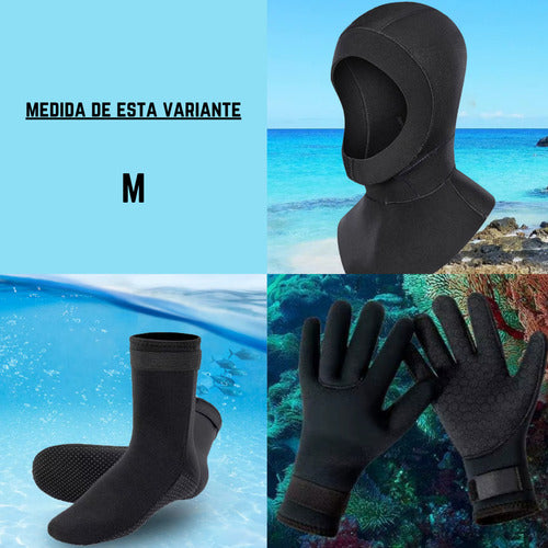 Capucha Medias Y Guantes De Neopreno Natacion Surf Buceo 3mm