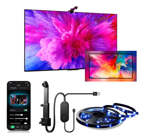Cinta Tira Luces Led Rgb Sincroniza Colores De Tv O Monitor