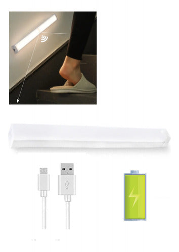 Lampara Tubo Luz Led Recargable Sensor De Movimiento 50cm