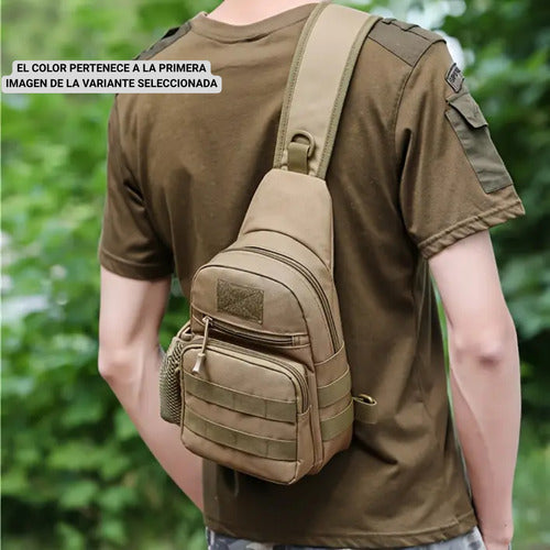 Morral Pechera Tactica Mochila Cruzada Para Camping Y Pesca Camuflado