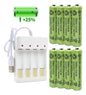 Cargador Pilas Aa/aaa + Baterias Pack X8 Aaa Recargables Usb