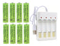 Cargador Pilas Aa/aaa + Baterias Pack X8 Aa Recargables Usb