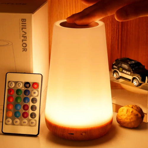 Lampara Veladora Luz Led Decorativa De Noche Recargable Rgb Marrón Claro Blanco