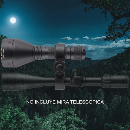 Linterna Táctica Super Potente De Caza O Camping Black Fox Blanco Con Soporte Para Mira