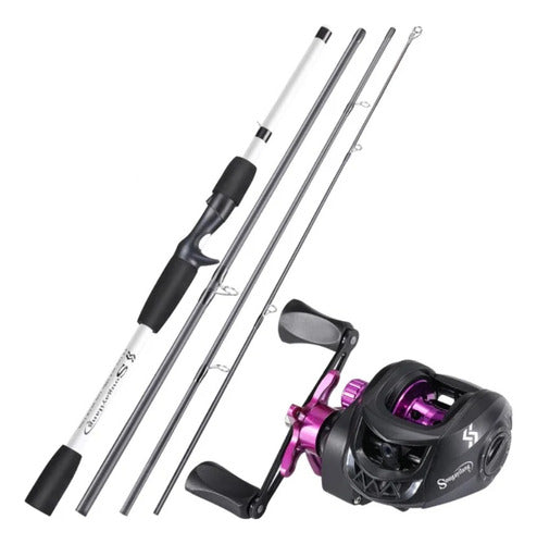 Combo Pesca Caña + Reel Rotativo + Estuche + Señuelos + Etc