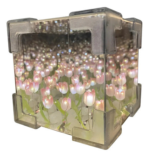 Lampara Jardin Infinito De Flores Tulipanes Veladora