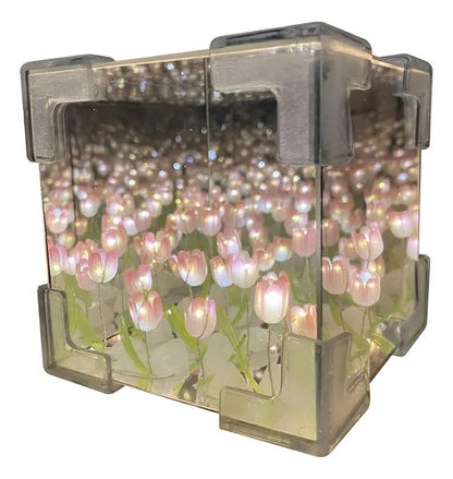 Lampara Jardin Infinito De Flores Tulipanes Veladora