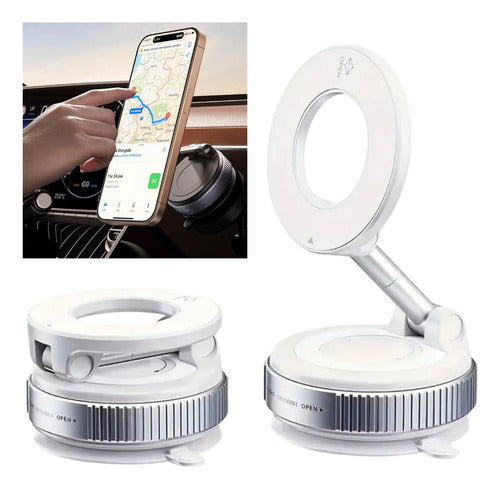 Soporte De Celular Gps Brazo Universal Ajustable Para Auto Blanco