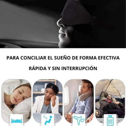 Antifaz Mascara Para Dormir De Tela Ergonómico Cubre Ojos X2