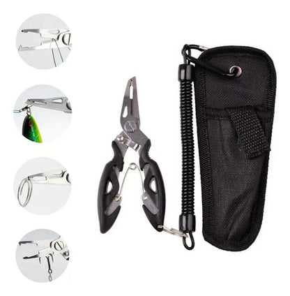 Pinza Alicate Multiuso De Pesca Con Funda Saca Anzuelos