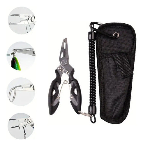 Pinza Alicate Multiuso De Pesca Con Funda Saca Anzuelos