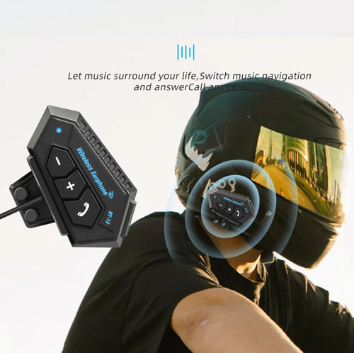 Auriculares Simil Intercomunicador Para Motos Bluetooth