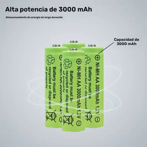 Cargador Pilas Aa/aaa + Baterias Pack X8 Aa Recargables Usb