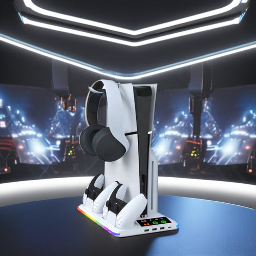 Base Soporte Vertical Para Playstation 5 Ps5 Refrigerante Blanco
