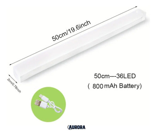 Lampara Tubo Luz Led Recargable Sensor De Movimiento 50cm
