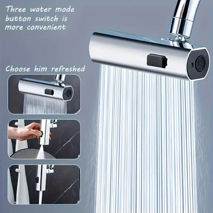 Cabezal Puntero Giratorio Canilla Cocina Universal 4 Modos Plateado Brillante