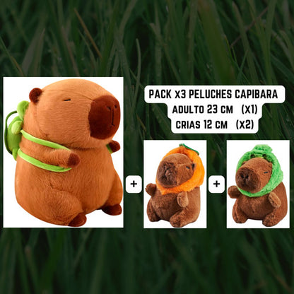 Muñeco Decorativo Peluche Capibara Carpincho Tierno Pack 1