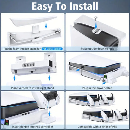 Base Soporte Horizontal Para Playstation 5 Ps5 Refrigerante Blanco