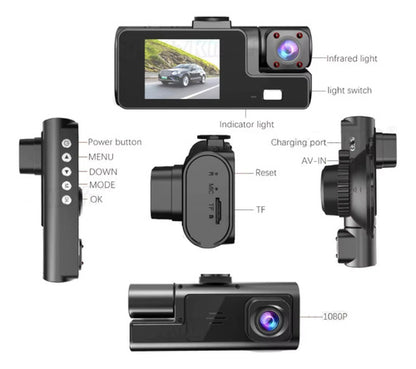 Camara Para Auto Dashcam Grabadora Frontal Y Trasera + 64 Gb