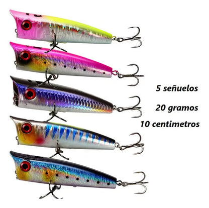 Señuelos Pack Artificiales Cebos De Pesca Variado Popper Variado