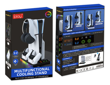 Base Soporte Vertical Para Playstation 5 Ps5 Refrigerante Negro