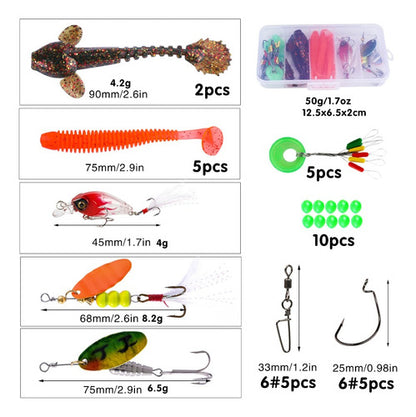 Combo Pesca Caña + Reel Rotativo + Estuche + Señuelos + Etc