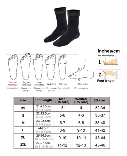 Capucha Medias Y Guantes De Neopreno Natacion Surf Buceo 5mm