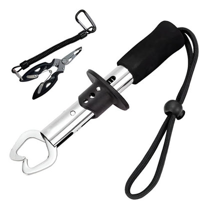Combo De Pesca Pinza De Corte Multiuso Con Funda Y Boga Grip Metal