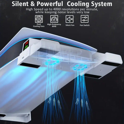 Base Soporte Horizontal Para Playstation 5 Ps5 Refrigerante Blanco
