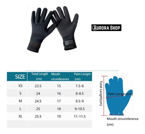 Capucha Medias Y Guantes De Neopreno Natacion Surf Buceo 5mm