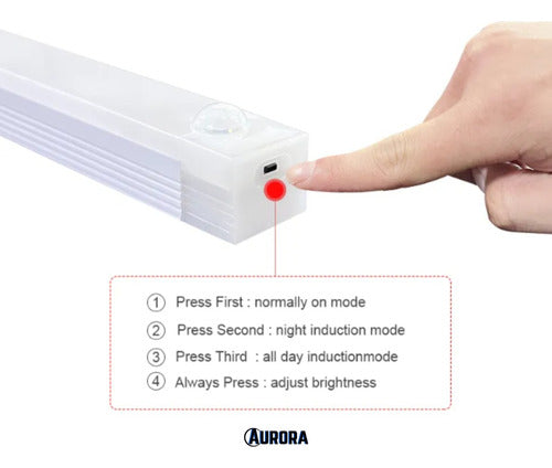 Lampara Tubo Luz Led Recargable Sensor De Movimiento 50cm