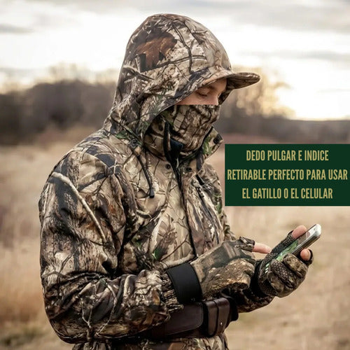 GUANTES De Caceria Y Pesca Antideslizante Con Dedos Abatibles