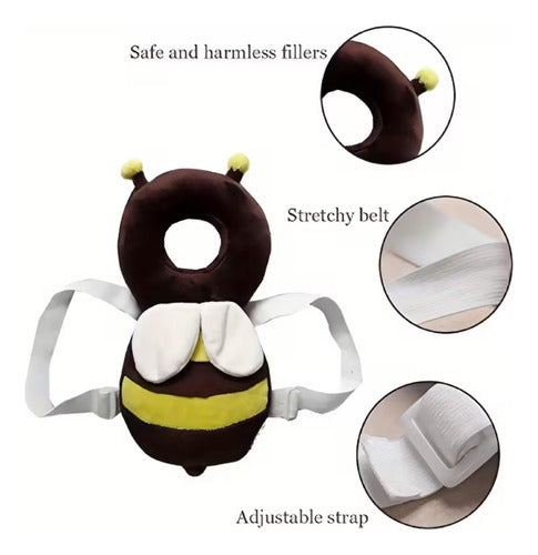Almohada Almohadón Protector De Cabeza Para Bebé Por Caidas Marrón Oscuro