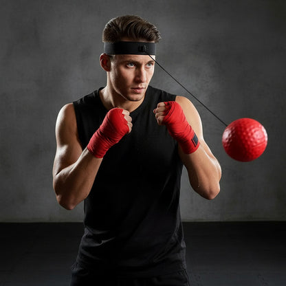 Pelota De Reflejos Con Vincha Banda Elastica Entrenar Boxeo Negro Universal