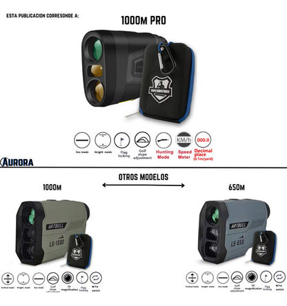 Telemetro Laser Rangefinder Artbull 1000m Caza Y Tiro Pro