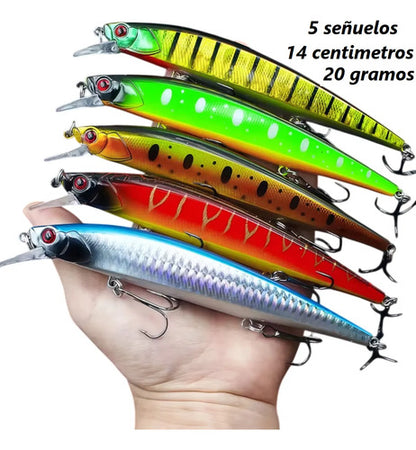 Señuelos Pack Artificiales Cebos De Pesca Variado Minnow Variado