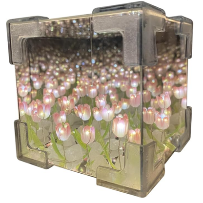 Lampara Jardin Infinito De Flores Tulipanes Veladora